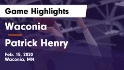 Waconia  vs Patrick Henry   Game Highlights - Feb. 15, 2020