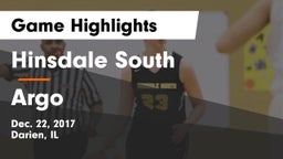 Hinsdale South  vs Argo Game Highlights - Dec. 22, 2017