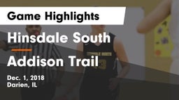Hinsdale South  vs Addison Trail  Game Highlights - Dec. 1, 2018