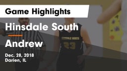 Hinsdale South  vs Andrew  Game Highlights - Dec. 28, 2018
