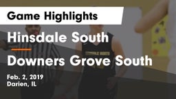 Hinsdale South  vs Downers Grove South  Game Highlights - Feb. 2, 2019