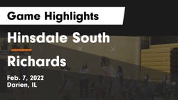 Hinsdale South  vs Richards  Game Highlights - Feb. 7, 2022