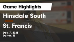 Hinsdale South  vs St. Francis  Game Highlights - Dec. 7, 2023