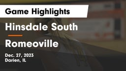 Hinsdale South  vs Romeoville  Game Highlights - Dec. 27, 2023