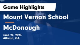 Mount Vernon School vs McDonough  Game Highlights - June 24, 2023