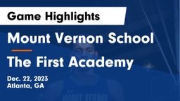 Mount Vernon School vs The First Academy Game Highlights - Dec. 22, 2023