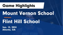 Mount Vernon School vs Flint Hill School Game Highlights - Jan. 13, 2024