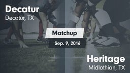 Matchup: Decatur  vs. Heritage  2016
