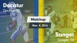 Matchup: Decatur  vs. Sanger  2016