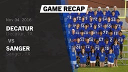 Recap: Decatur  vs. Sanger  2016