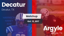 Matchup: Decatur  vs. Argyle  2017