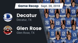 Recap: Decatur  vs. Glen Rose  2018