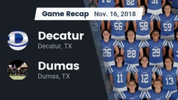 Recap: Decatur  vs. Dumas  2018