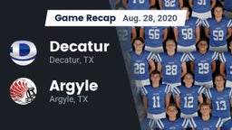 Recap: Decatur  vs. Argyle  2020