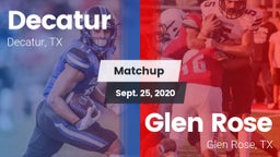 Matchup: Decatur  vs. Glen Rose  2020