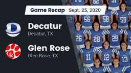 Recap: Decatur  vs. Glen Rose  2020