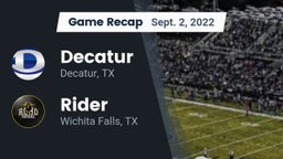 Recap: Decatur  vs. Rider  2022