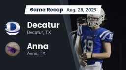 Recap: Decatur  vs. Anna  2023