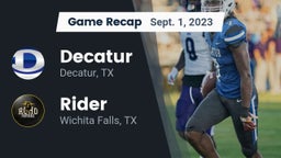 Recap: Decatur  vs. Rider  2023