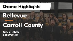 Bellevue  vs Carroll County  Game Highlights - Jan. 21, 2020