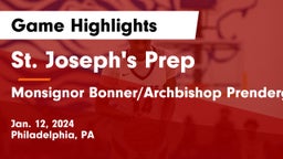 St. Joseph's Prep  vs Monsignor Bonner/Archbishop Prendergast Catholic Game Highlights - Jan. 12, 2024