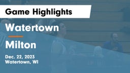 Watertown  vs Milton  Game Highlights - Dec. 22, 2023