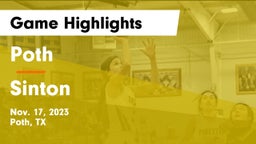 Poth  vs Sinton  Game Highlights - Nov. 17, 2023