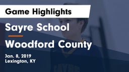 Sayre School vs Woodford County  Game Highlights - Jan. 8, 2019