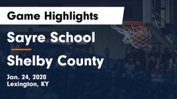 Sayre School vs Shelby County  Game Highlights - Jan. 24, 2020