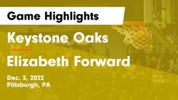 Keystone Oaks  vs Elizabeth Forward  Game Highlights - Dec. 3, 2022