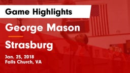 George Mason  vs Strasburg  Game Highlights - Jan. 25, 2018