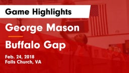 George Mason  vs Buffalo Gap Game Highlights - Feb. 24, 2018