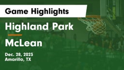 Highland Park  vs McLean Game Highlights - Dec. 28, 2023