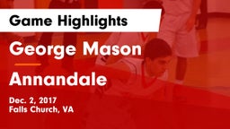 George Mason  vs Annandale  Game Highlights - Dec. 2, 2017