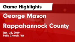 George Mason  vs Rappahannock County  Game Highlights - Jan. 23, 2019