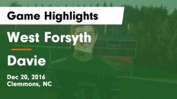 West Forsyth  vs Davie Game Highlights - Dec 20, 2016