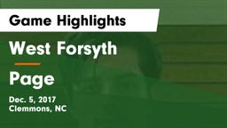 West Forsyth  vs Page  Game Highlights - Dec. 5, 2017