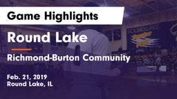 Round Lake  vs Richmond-Burton Community  Game Highlights - Feb. 21, 2019
