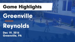 Greenville  vs Reynolds  Game Highlights - Dec 19, 2016