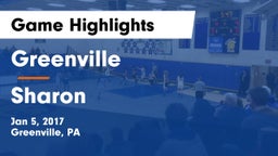 Greenville  vs Sharon  Game Highlights - Jan 5, 2017