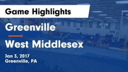 Greenville  vs West Middlesex  Game Highlights - Jan 3, 2017