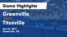 Greenville  vs Titusville  Game Highlights - Jan 26, 2017