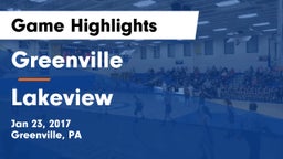 Greenville  vs Lakeview  Game Highlights - Jan 23, 2017