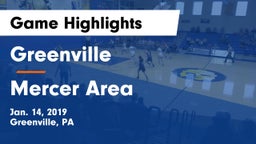 Greenville  vs Mercer Area  Game Highlights - Jan. 14, 2019