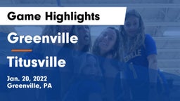 Greenville  vs Titusville  Game Highlights - Jan. 20, 2022