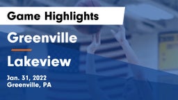 Greenville  vs Lakeview  Game Highlights - Jan. 31, 2022