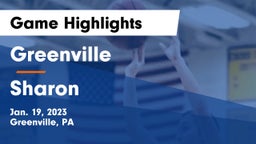 Greenville  vs Sharon  Game Highlights - Jan. 19, 2023