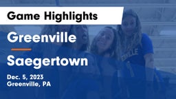 Greenville  vs Saegertown  Game Highlights - Dec. 5, 2023