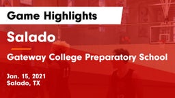 Salado   vs Gateway College Preparatory School Game Highlights - Jan. 15, 2021