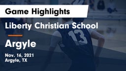 Liberty Christian School  vs Argyle  Game Highlights - Nov. 16, 2021